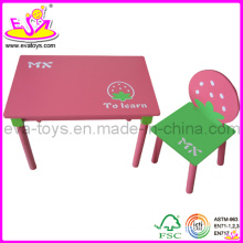 2015 Simple Girl Learning Kids Table and Chair, bureau et chaise enfants, Strawberry Design Chaise de table en bois en gros Wj278941